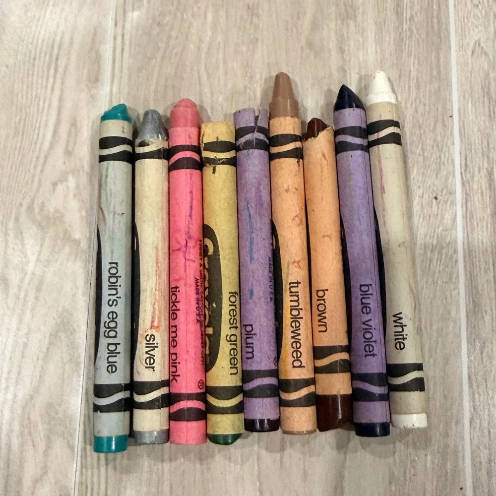 Vintage Crayola 64 Crayon Box w/ Sharpener Nickelodeon‎ Binney & Smith dandelion